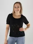 JDY T-Shirt mit Spitze Schwarz - Damen T-Shirts - 141087 - 1