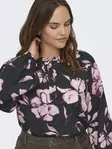 Only Carmakoma Plus-Size-Shirt Schwarz/Blume - Damen Langarmshirts - 140057 - 2
