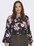 Only Carmakoma Plus-Size-Shirt Schwarz/Blume - Damen Langarmshirts - 140057 - 1