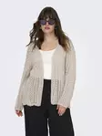 Only Carmakoma Plus Size Spitzen-Cardigan in Federgrau - Damenpullover - 138037 - 2