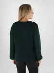 Vila Damenbluse mit V-Ausschnitt und Rüsche in Skarabäus - Damen Langarmshirts - 139037 - 2