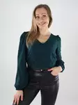 Vila Damenbluse V-Ausschnitt Ponderosa Kiefer - Damen Langarmshirts - 139987 - 1