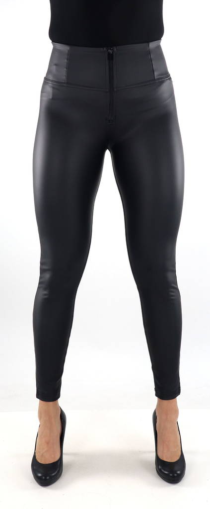 Freddy Hose aus veganem Leder mit hohem Bund in Schwarz - Damenhosen - 134127 - 1