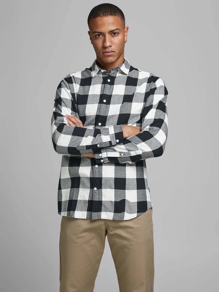 Jack&Jones Hemd Egingham, weiß/schwarz - Herren Hemden - 130047 - 1