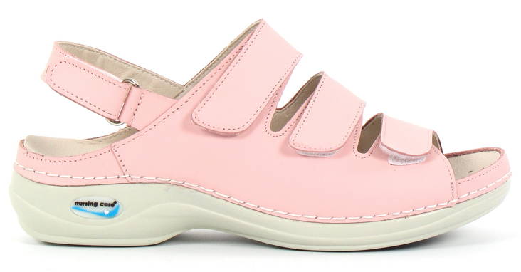 Maschinenwaschbare Pflegesandalen aus Leder, Hellrosa - Damen Arbeitsschuhe - 122667 - 1