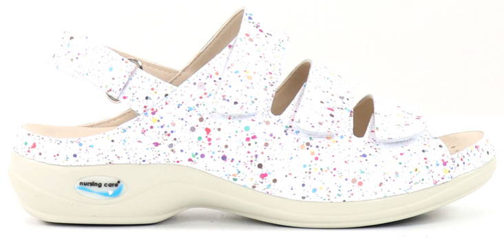 Maschinenwaschbare Pflegesandalen aus Leder WG18F73 mit Farbdots - Damen Arbeitsschuhe - 132517 - 1