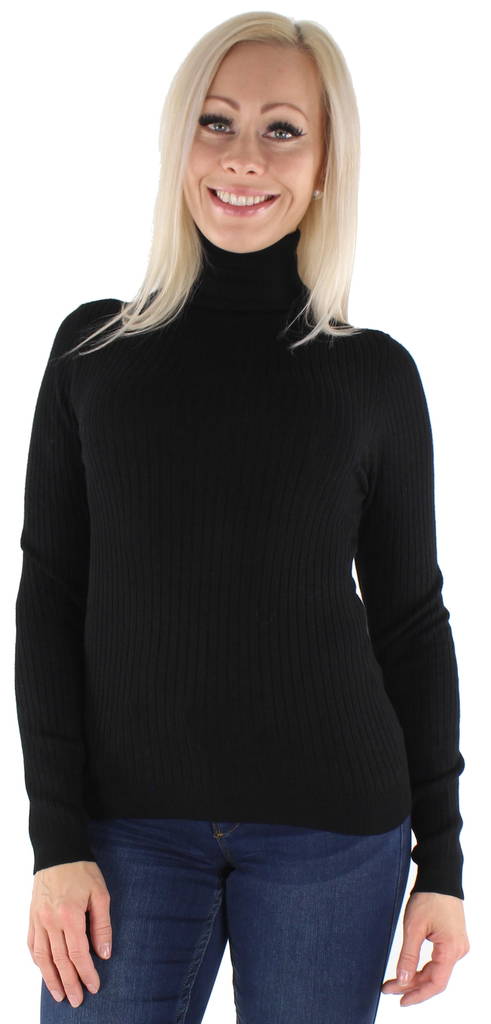 Only Damen Strickshirt mit Rollkragen, Schwarz - Damenpullover - 129127 - 1