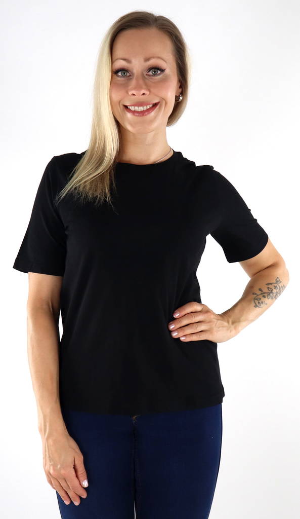 Only T-Shirt Kurzarm Tee Jrs Schwarz - Damen T-Shirts - 133917 - 1