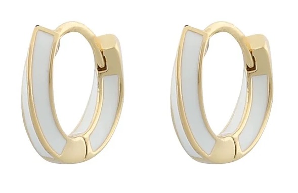 Snö of Sweden Ohrringe Barcelona Twist Ring g/weiß - Ohrringe - 133797 - 1