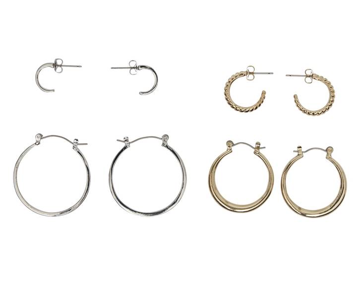 Pieces Ohrringe 4er-Pack Gold/Silber - Ohrringe - 135827 - 1