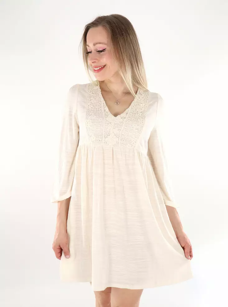 Vila Tunika / Kleid mit V-Ausschnitt in Eierlikör - Kleider und Tuniken - 136337 - 1