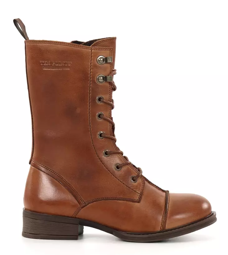 Ten Points Damen echte Leder Stiefeletten 60409 Pandora Cognac - Damen Stiefeletten - 137297 - 1