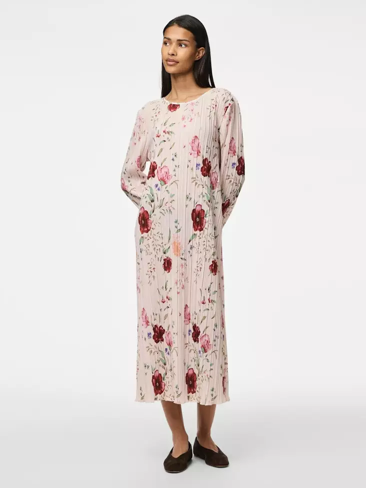 Pieces Midi-Flohkleid in Pink mit Tüll/Blumen - Kleider und Tuniken - 138847 - 1