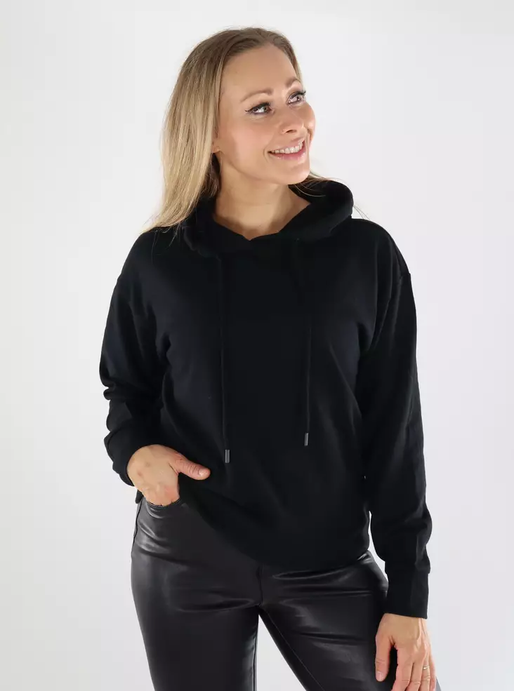 JDY Damen Kapuzenpullover Kapuze Schwarz - Damen Hoodies und Sweatshirts - 139047 - 1