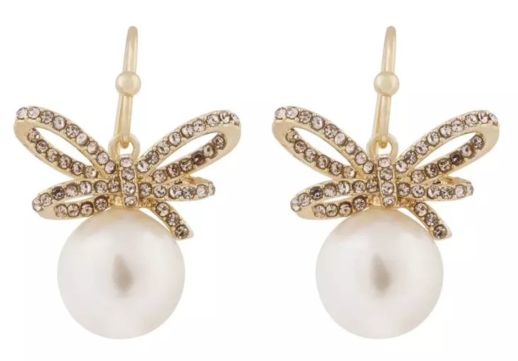 Snö of Sweden Ohrringe Ribbon gold/klar - Ohrringe - 140027 - 1