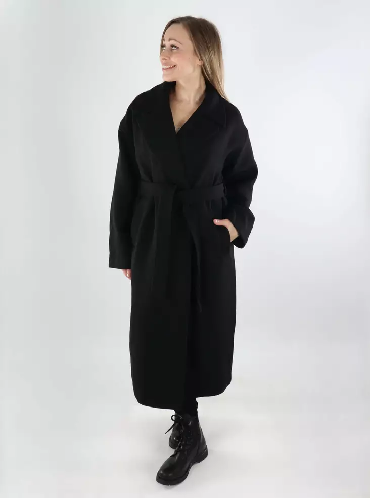 Vila Damen Wolljacke Lang schwarz - Damen Wollmäntel - 140087 - 1