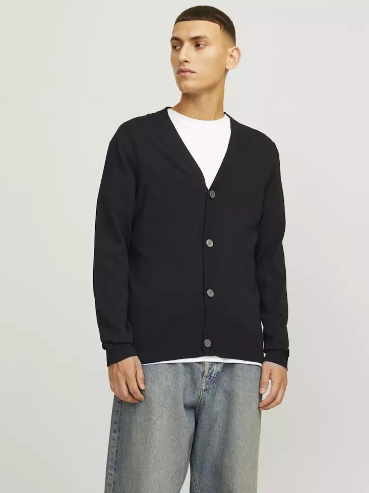 Jack&Jones Herren Strickjacke Knit schwarz - Herren Strickwaren - 136907 - 1