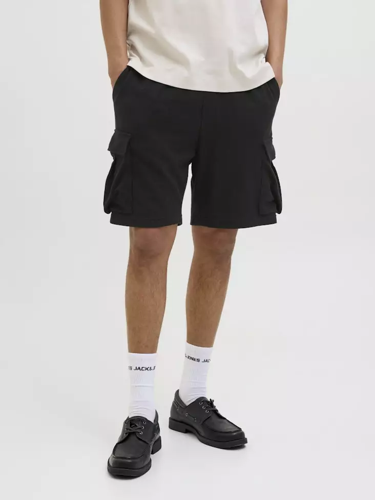 Jack&Jones Herren Shorts mit Oberschenkeltaschen Sweat schwarz - Herren Shorts und Capris - 138027 - 1
