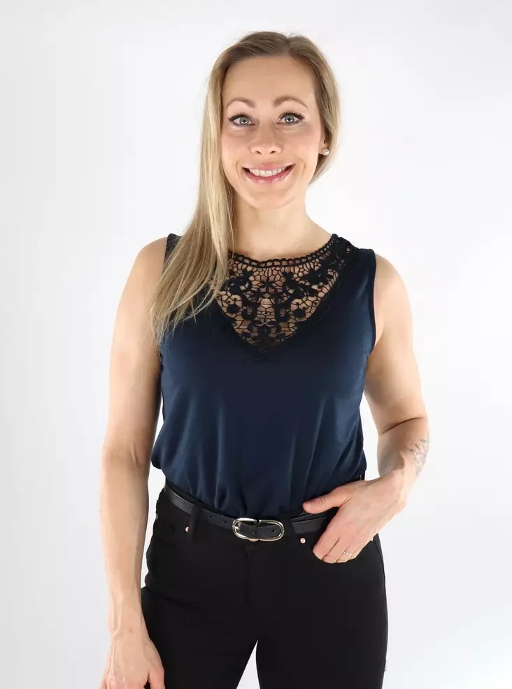 JDY Damen Spitzentop JDYDODO Himmel Captain - Damen Tops - 138537 - 1