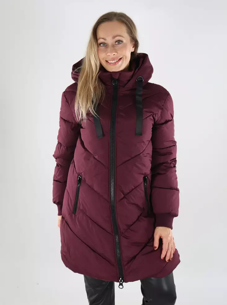 JDY Damen Wintermantel JDYSKYLAR Kapuze fiol schwarz - Damen Winterjacken - 139277 - 1