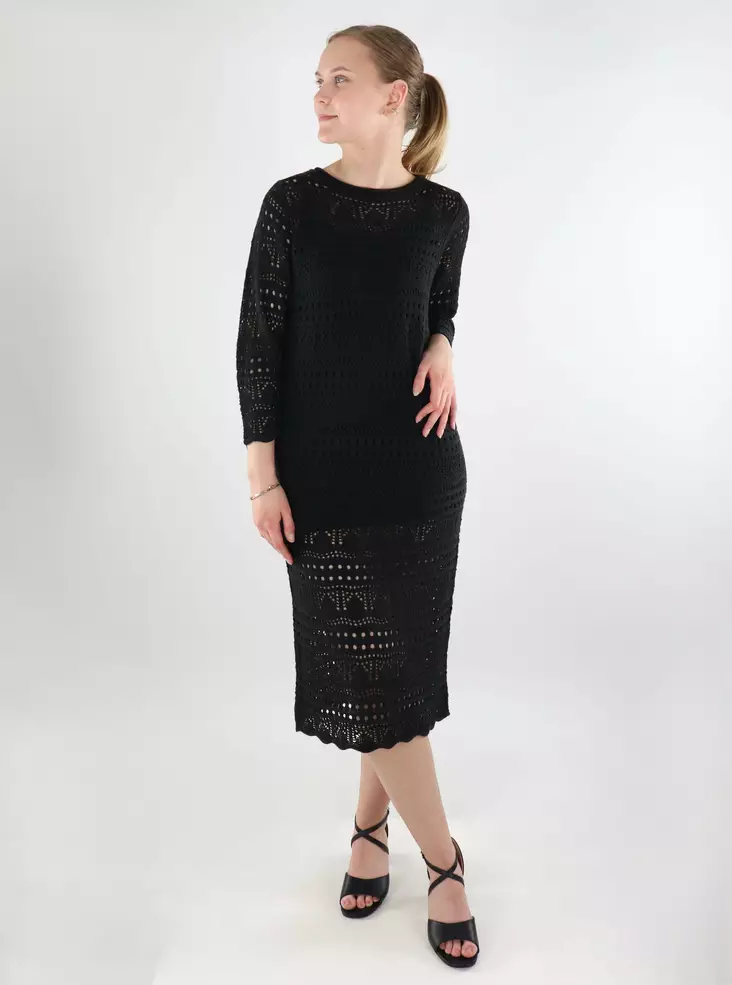 JDY langes Strickkleid Sun Lay 3/4 schwarz - Kleider und Tuniken - 137777 - 1