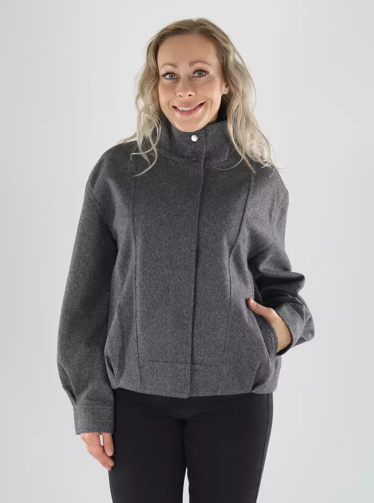 Only Jacke ANLASTA HOHE KRAGEN BOMBERJACKE dunkelgrau - Leichte Damenjacken - 141707 - 1
