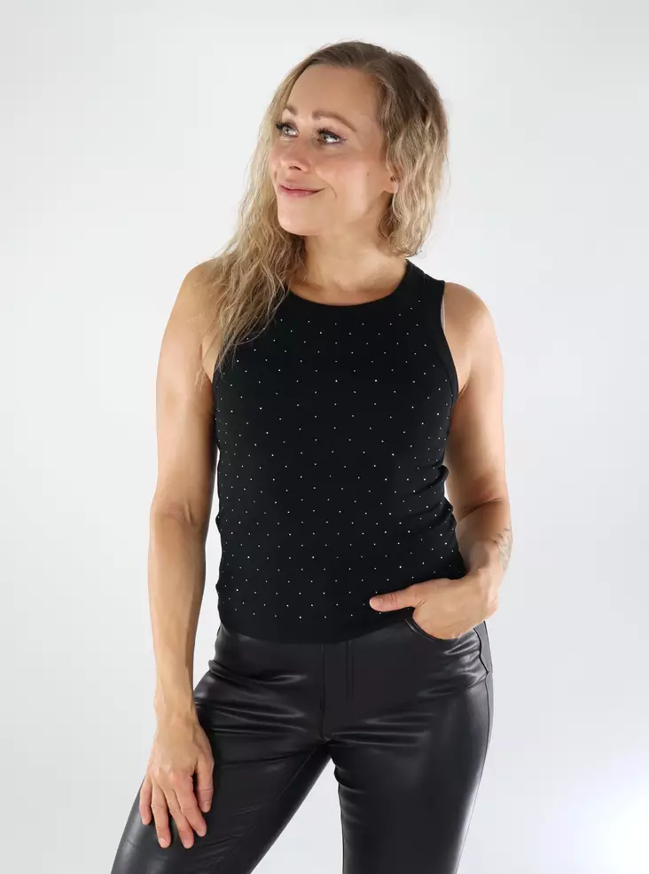Only Damen Top ONLARNHEM mit Strass in Schwarz - Damentops - 138947 - 1