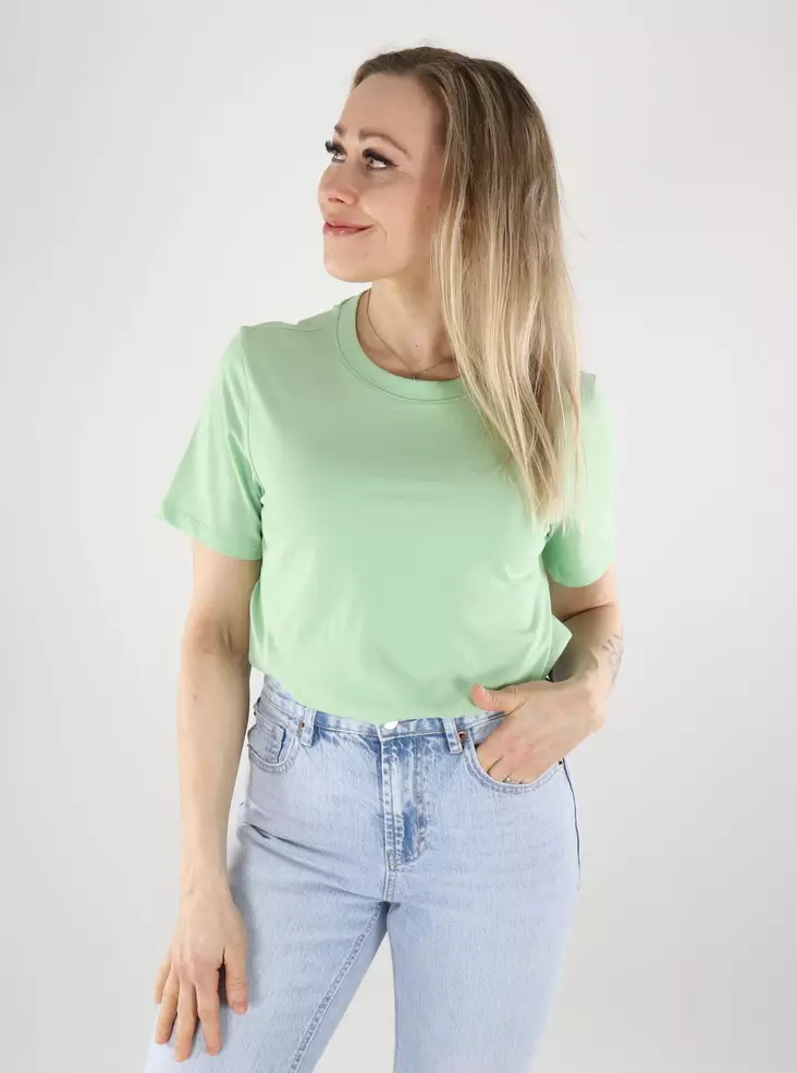 Pieces Damen T-Shirt aus Bio-Baumwolle in Sprucestone - Damen T-Shirts - 140597 - 1