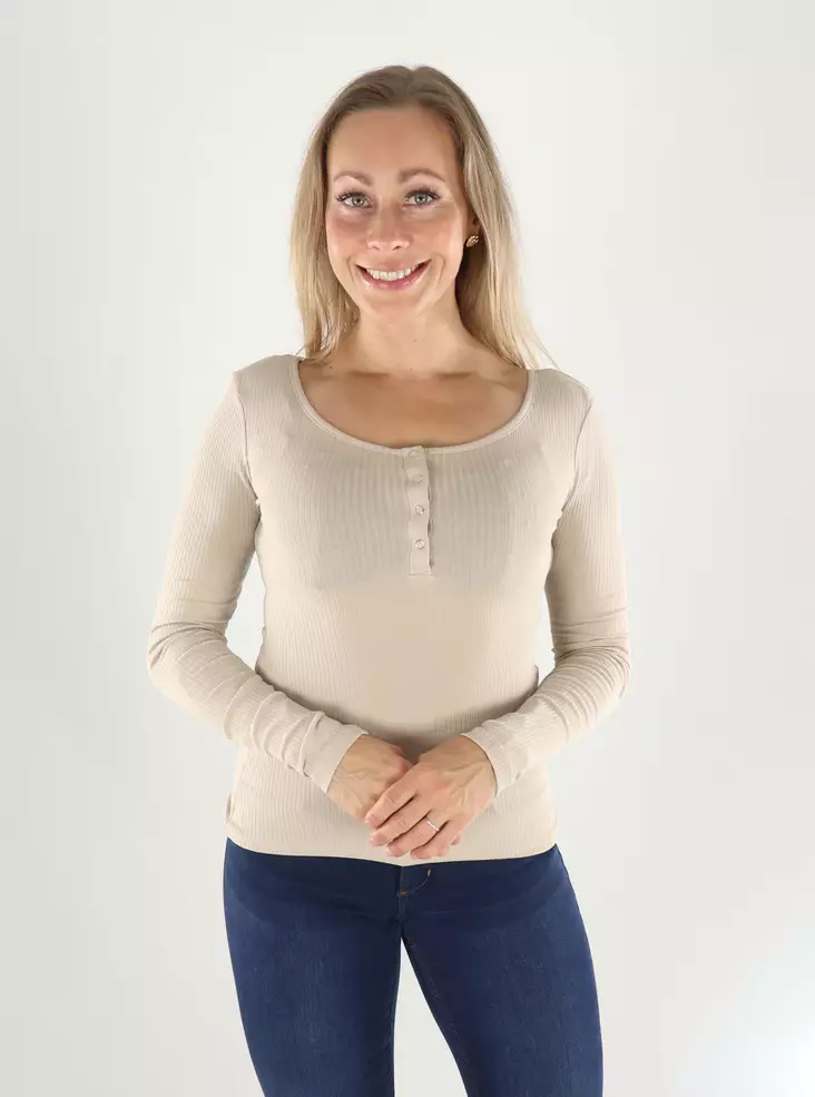 Pieces Langarmshirt TOP silbergrau - Damen Langarmshirts - 141467 - 1