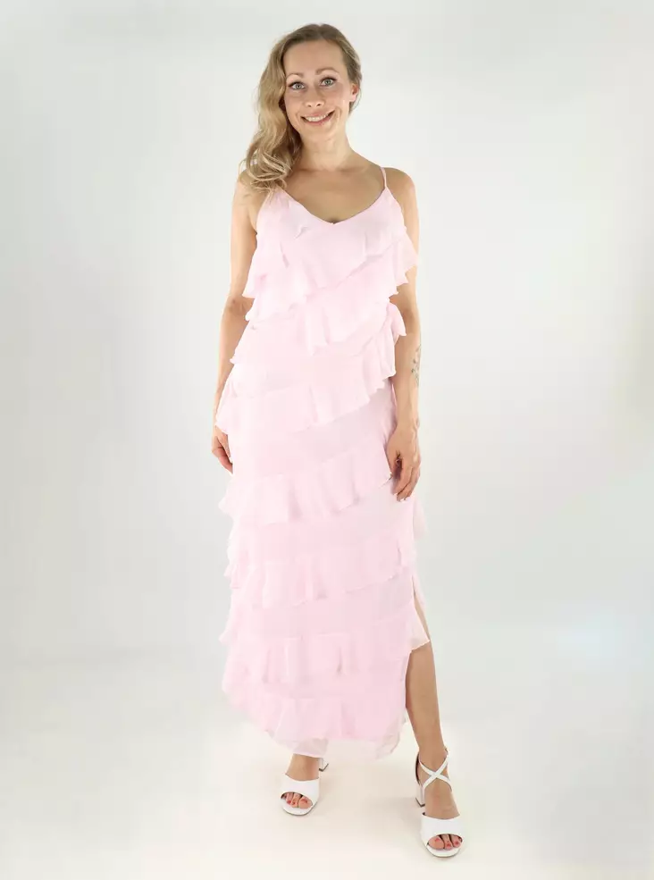 Vila Kleid mit Volant-Saum Träger Knöchellang Kirschblüte - Kleider und Tuniken - 138817 - 1