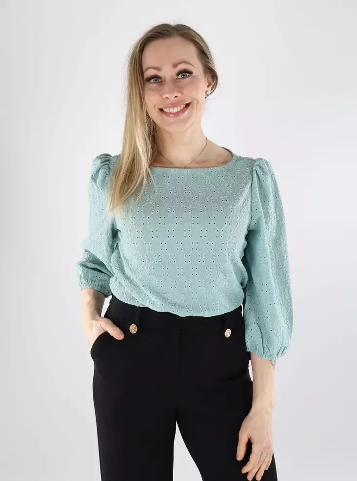 Vila Damenbluse Bootsausschnitt 3/4 blau Surf - Damenblusen und -hemden - 140567 - 1