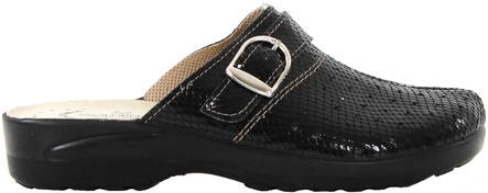 Goldene Fit Mules 616 hochglänzend schwarz - Damen Arbeitsschuhe - 127958 - 1