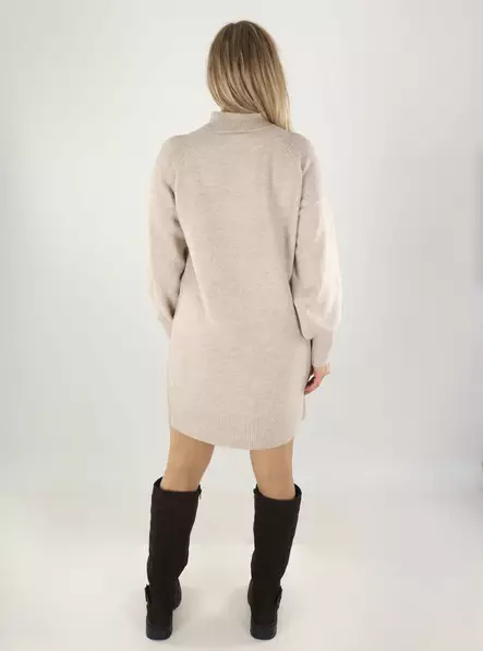 Only Strickkleid ONLOLIVIA LS HOCHNECKKLEID – Humus/Melange - Damenpullover - 141808 - 2