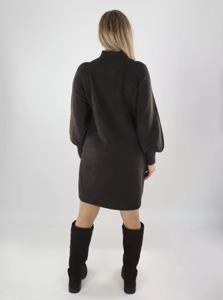 Only Strickkleid ONLOLIVIA LS HOCHHALS-KLEID – Taupe/Melange - Damenpullover - 141798 - 2