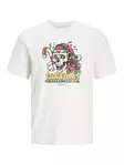 Jack&Jones Herren T-Shirt Weihnachten Xmas Totenkopf weiß - Herren T-Shirts - 137418 - 6