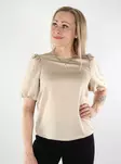 Vila Damen T-Shirt mit Puffärmeln Satin Puff Zement - Damentops - 137708 - 1