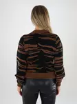 Vero Moda Damen Sweater mit Animal-Print in Schwarz/Emperad - Damenpullover - 139128 - 2