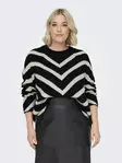 Only Carmakoma Plus-Size-Pullover in Schwarz/Cloud Dancer - Damenpullover - 137138 - 5