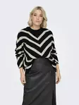 Only Carmakoma Plus-Size-Pullover in Schwarz/Cloud Dancer - Damenpullover - 137138 - 1