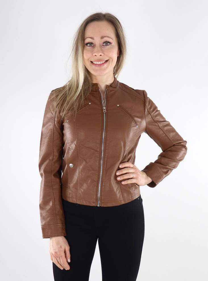 Damenmantel Vero Moda Beschichtet Cognac - Damenlederjacken und PU-Jacken - 135168 - 1