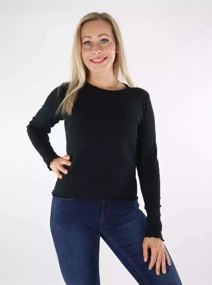 Only Hemd Schwarz - Damen Langarmshirts - 136648 - 1