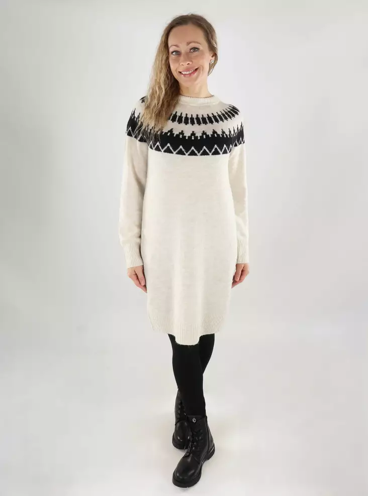 Vero Moda Strickkleid Nordic Birch/Schwarz - Damenpullover - 139608 - 1