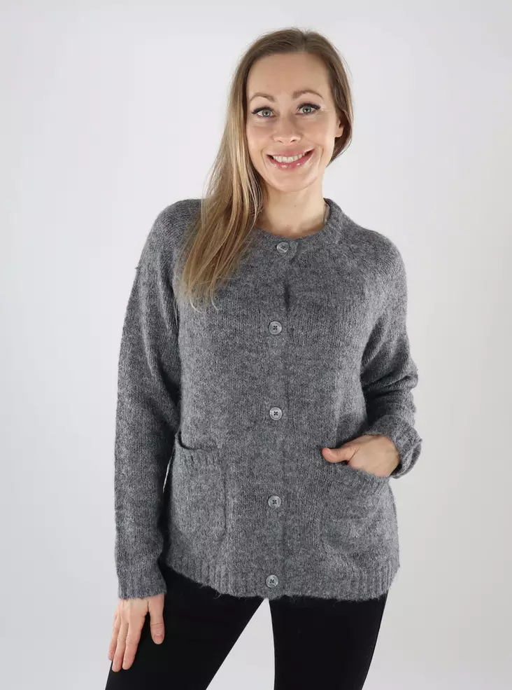 Only Damen Cardigan ONLSHINE Pocket mittelgrau - Damenpullover - 139888 - 1