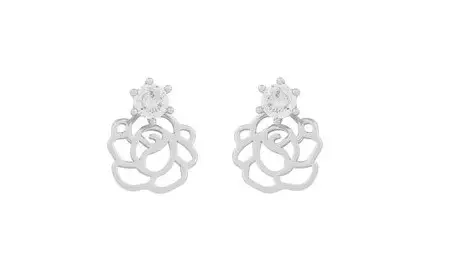 Snö von Schweden Ohrringe Flora rose Silber/klar - Ohrringe - 141128 - 1