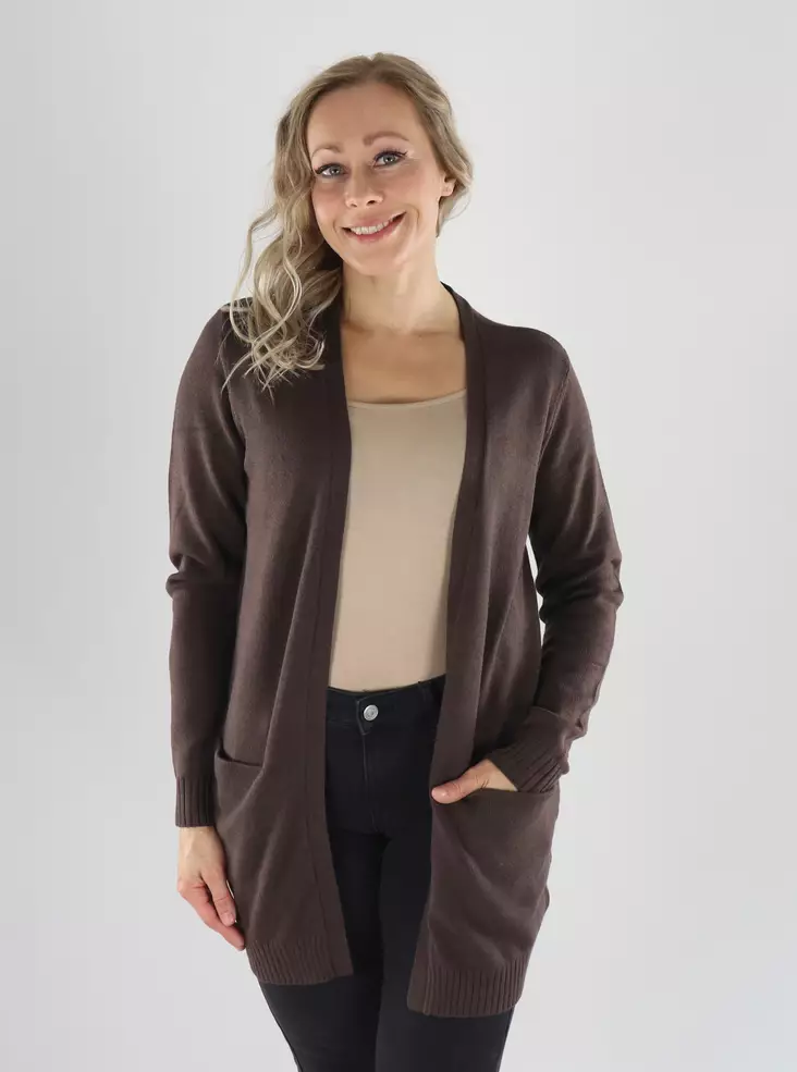 Vila Cardigan VIRIL OPEN L/S STRICKCARDIGAN Kaffee-Bohne - Kleider und Tuniken - 141678 - 1
