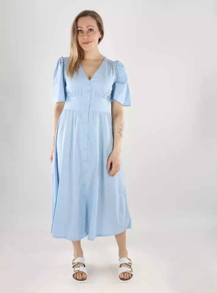 JDY Kleid 2/4 Midi Chambray Blau - Kleider und Tuniken - 140838 - 1