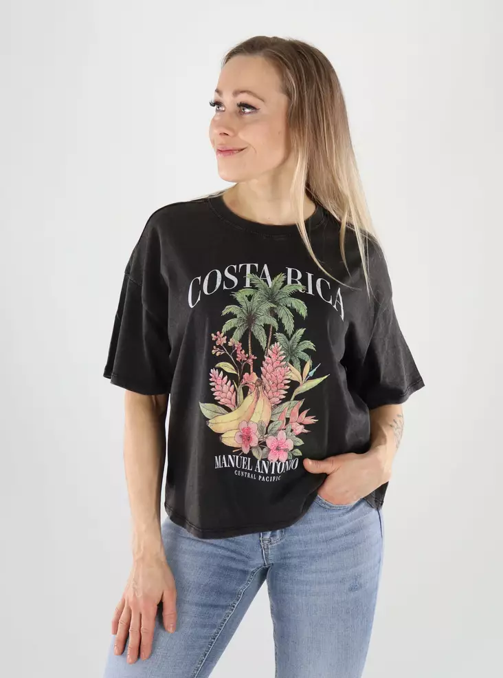 T-Shirt aus biologischer Baumwolle schwarz/Costa Rica - Damen T-Shirts - 141058 - 1