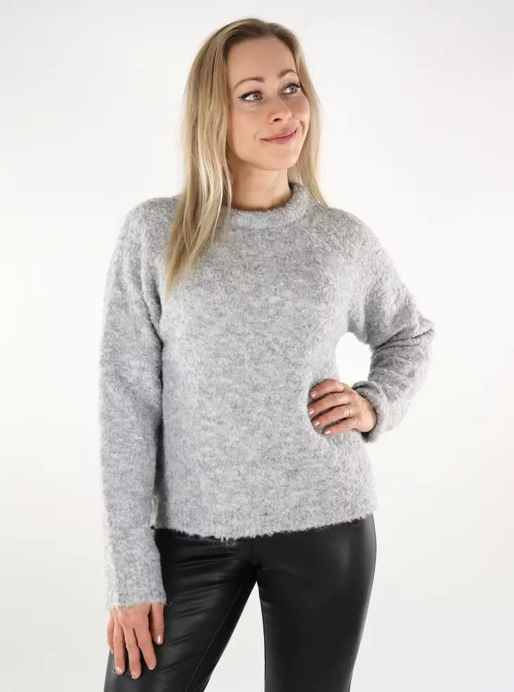 Only Damen Pullover O-Ausschnitt hellgrau - Damenpullover - 137058 - 1