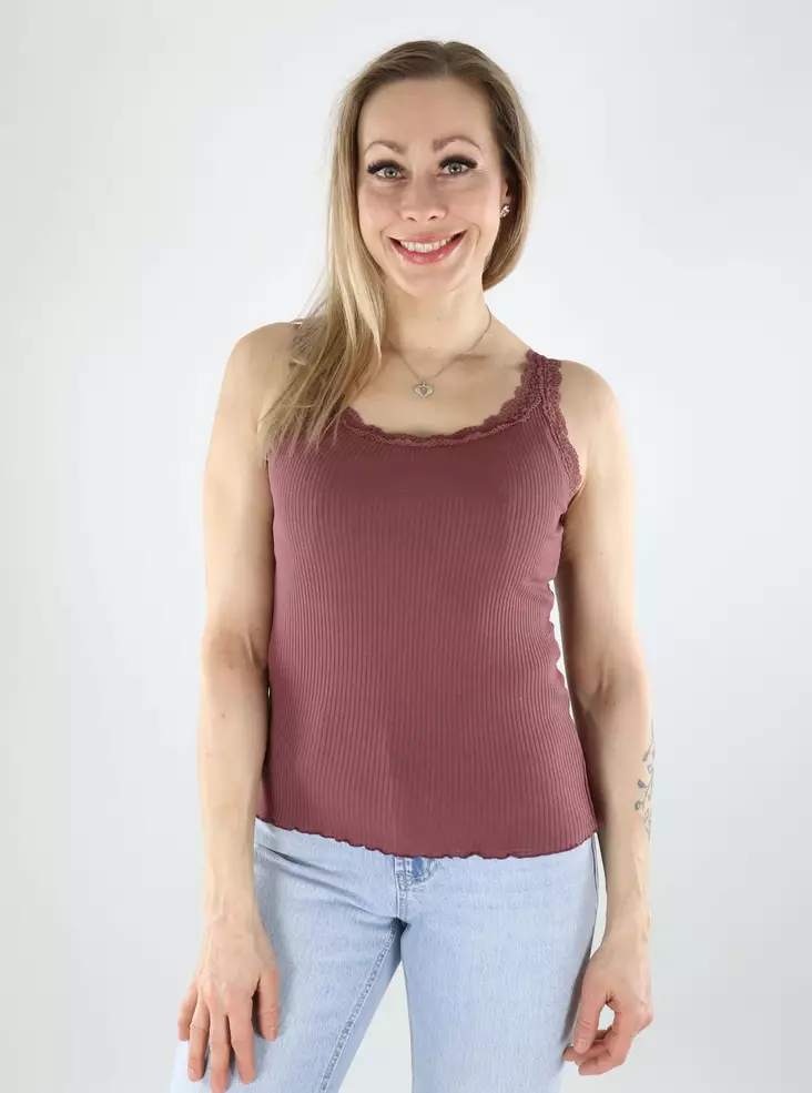 Only Ripp Top Tank Rose Braun - Damen Tops - 140668 - 1