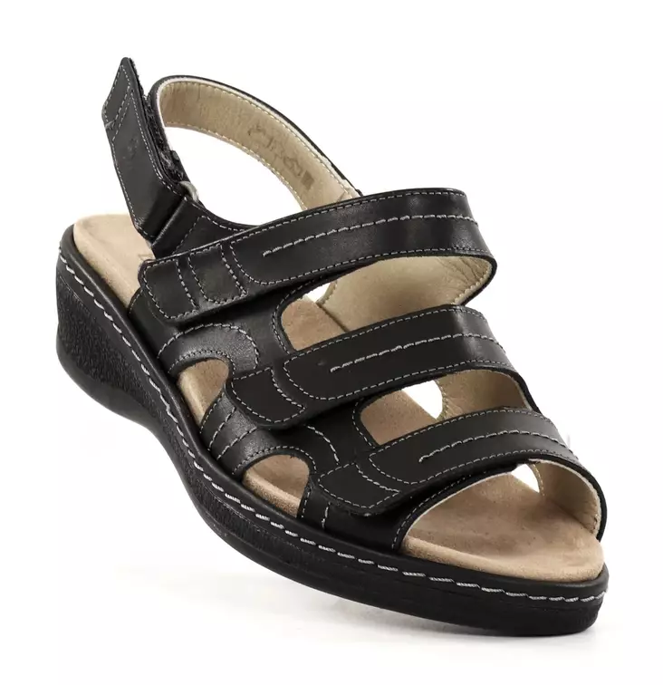 Suave Echtledersandalen Athen 15004T Schwarz - Damen Sandalen - 138138 - 1